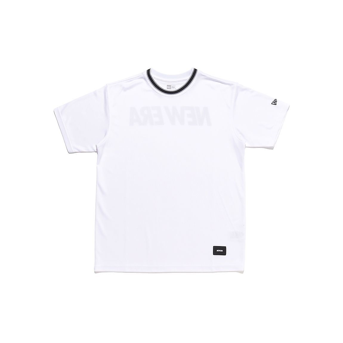 PAB SS TECH STRIPE COLLAR TEE WHI