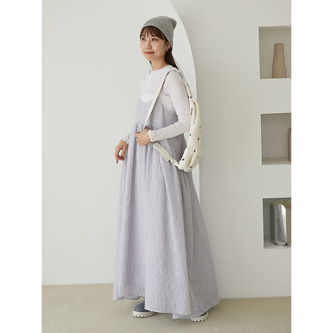 カットセットフラワージャガードワンピース