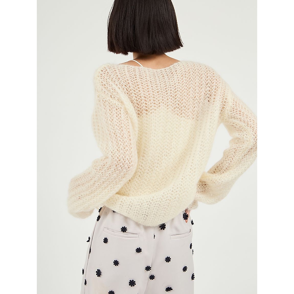 ルーズモヘアニットトップス