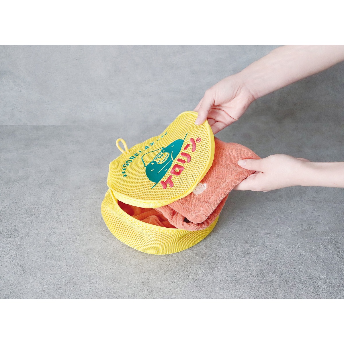 ごリラックス×ケロリン 湯桶風洗えるポーチ