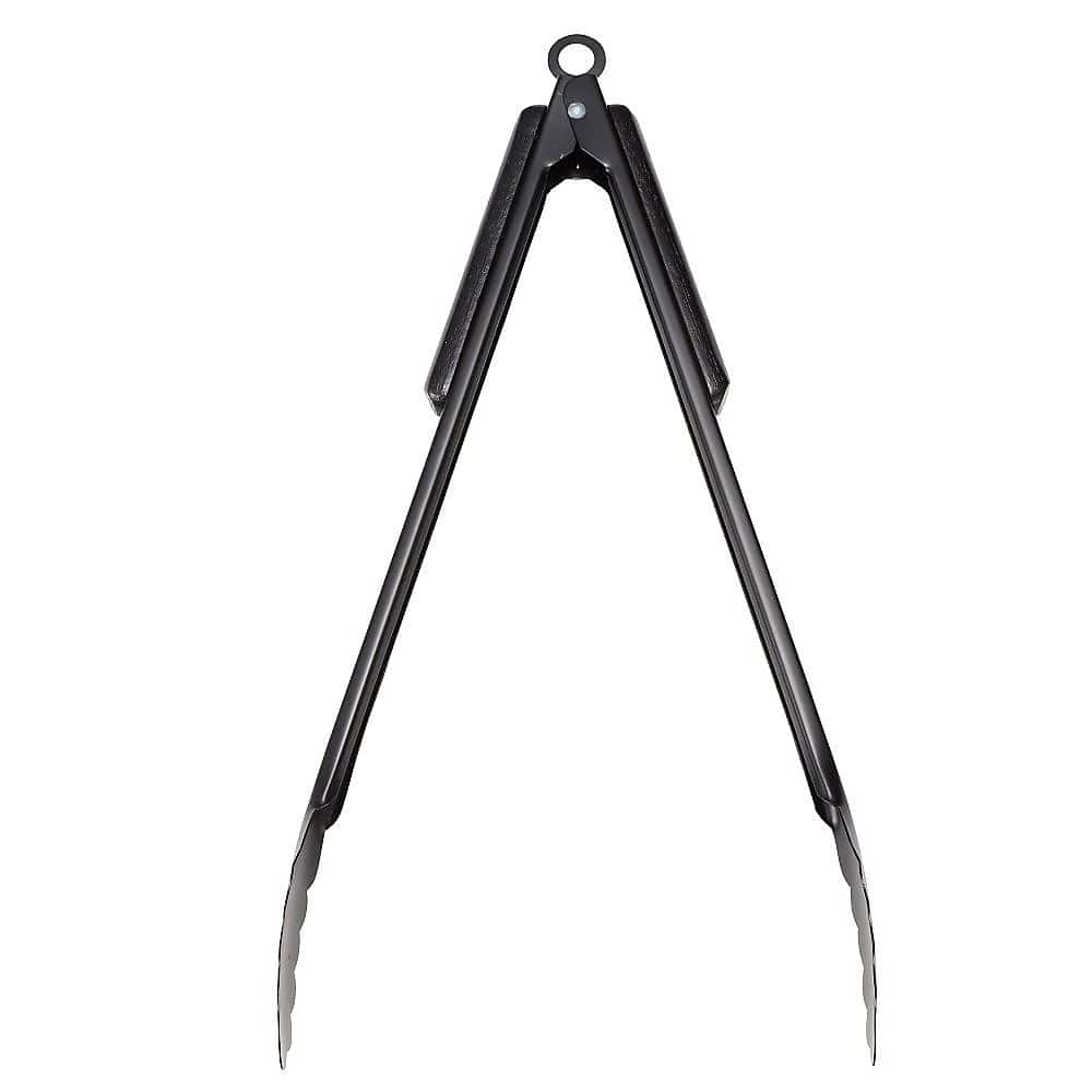 ウッドグリップ　トング35cm(ブラックチタンコート)