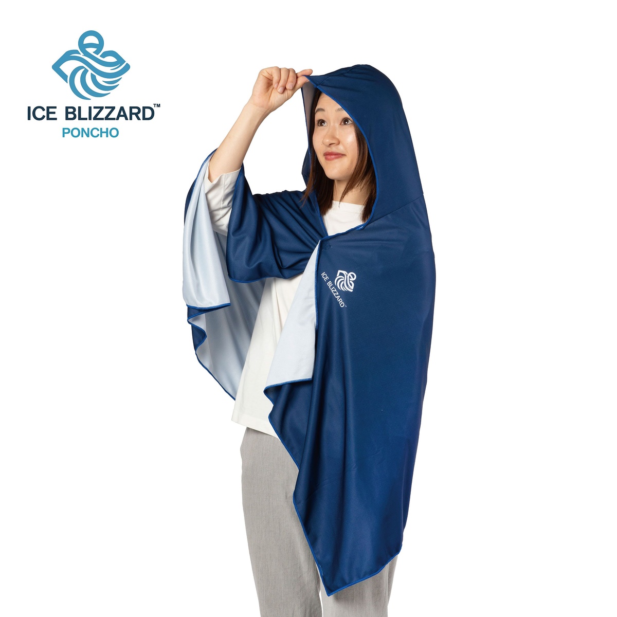 ICE BRIZZARD ポンチョ　ネイビーブルー