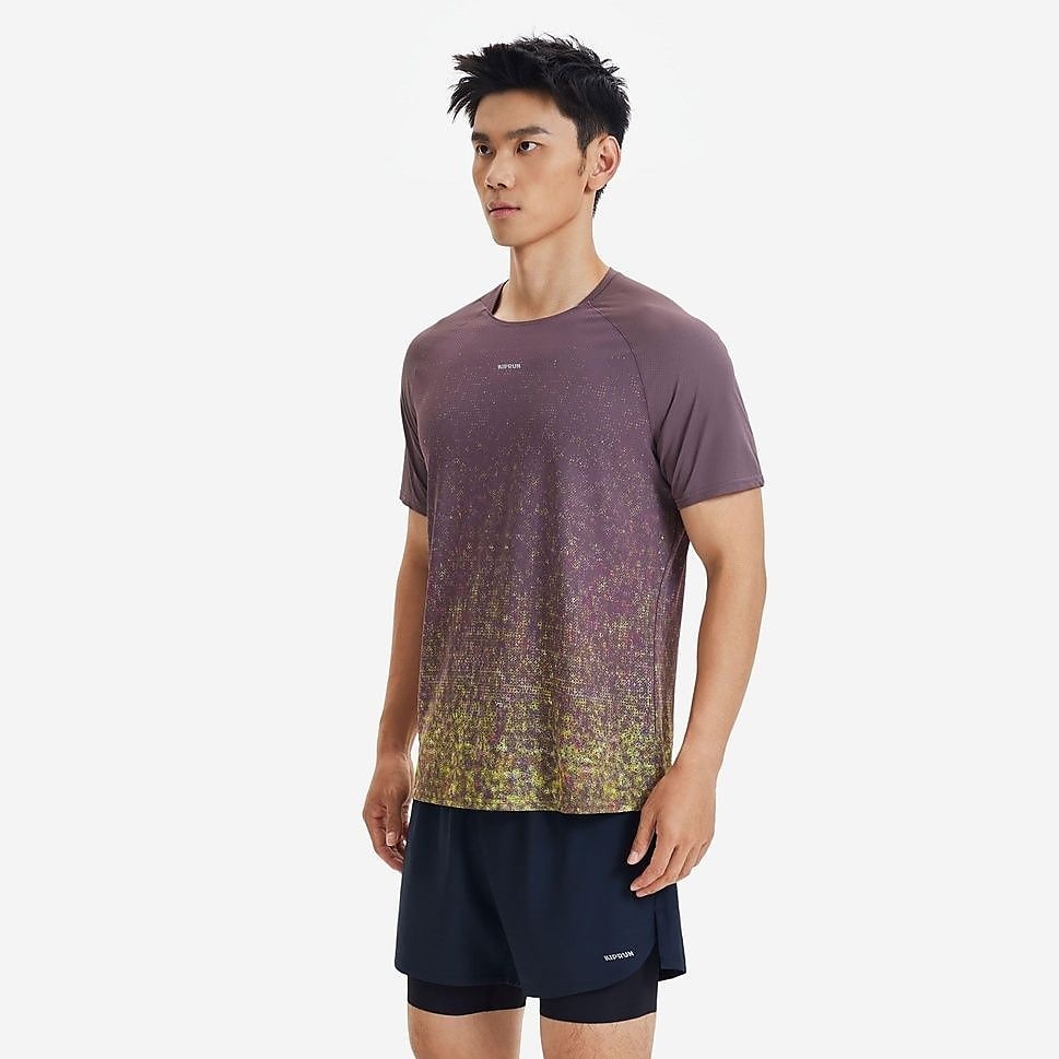 KIPRUNメンズTシャツRUN500 RESIST BRN