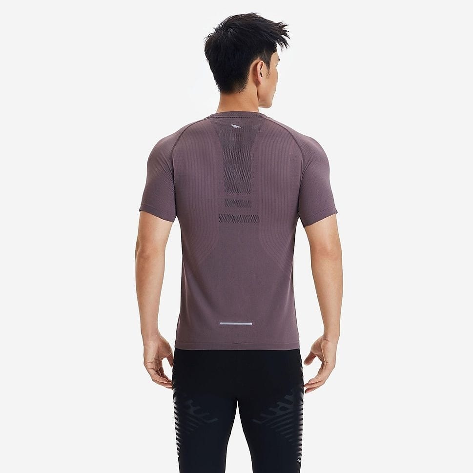 KIPRUNメンズTシャツRUN500 シームレスCOMFORT SLIM BRN
