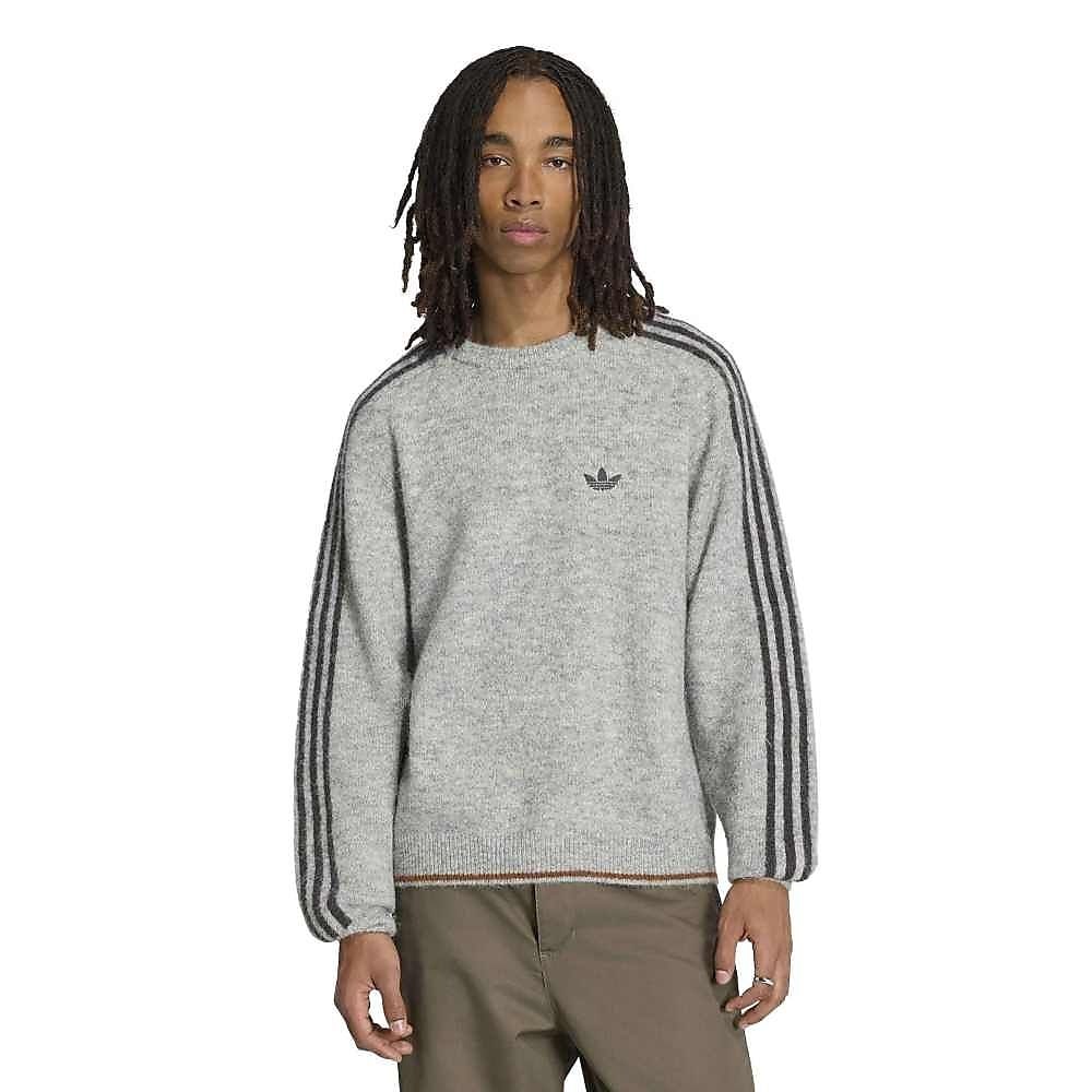 3 STRIPES FLUFFY KNIT CREW