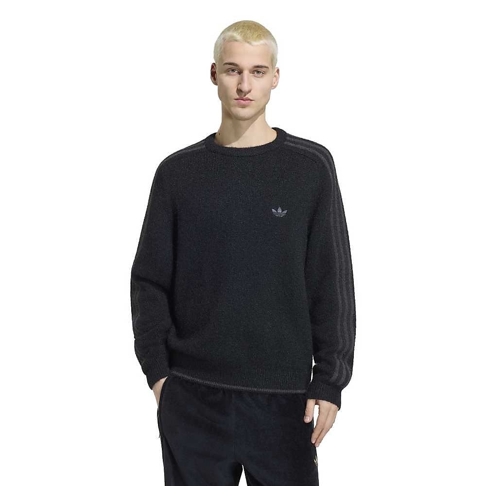 3 STRIPES FLUFFY KNIT CREW