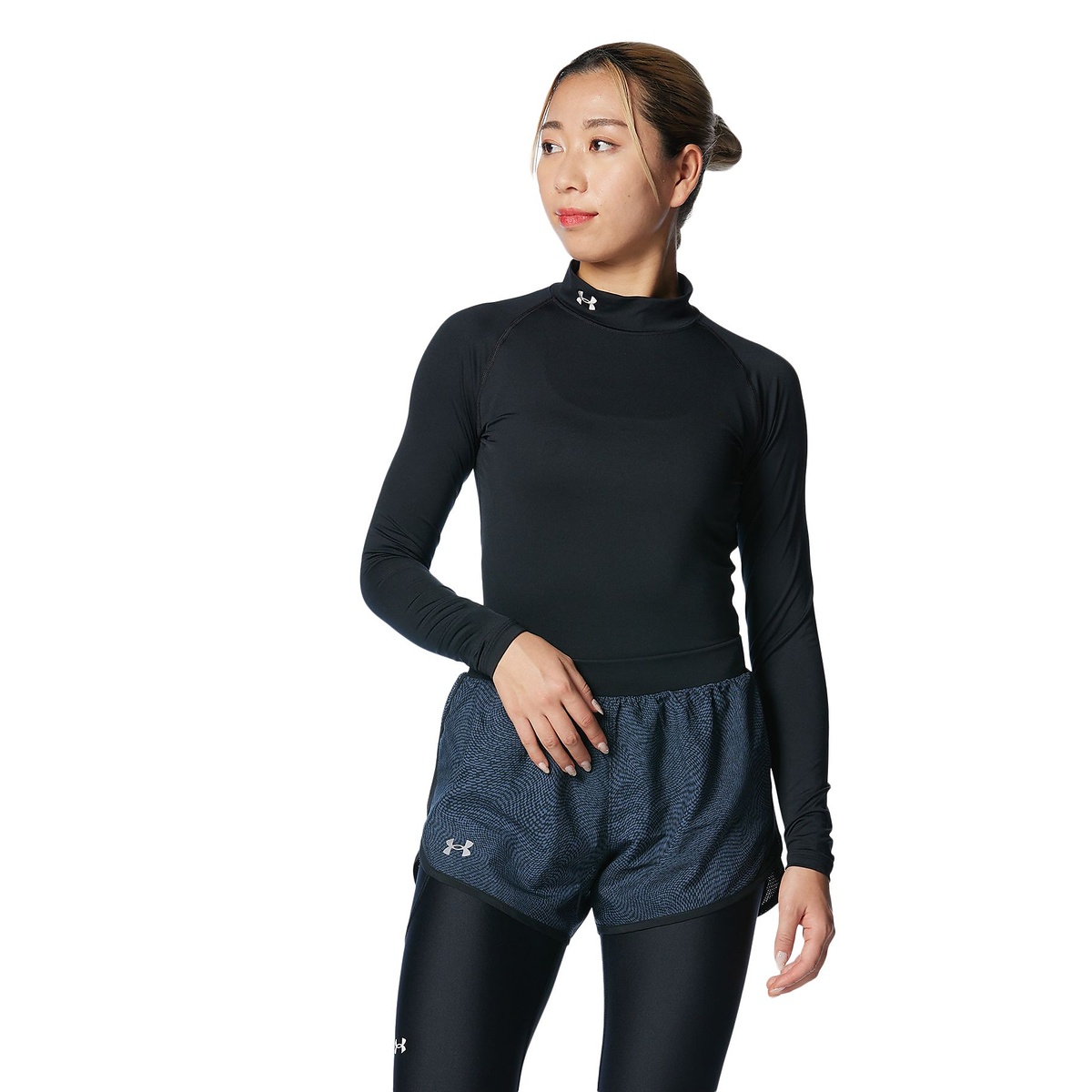 UA HEATGEAR COMPRESSION LONG SLEEVE MOCK NECK SHIRT