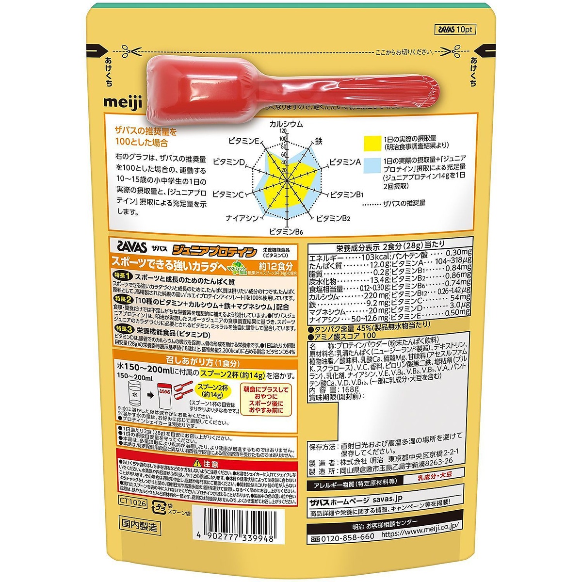 ザバス ジュニアプロテイン マスカット風味 12食分