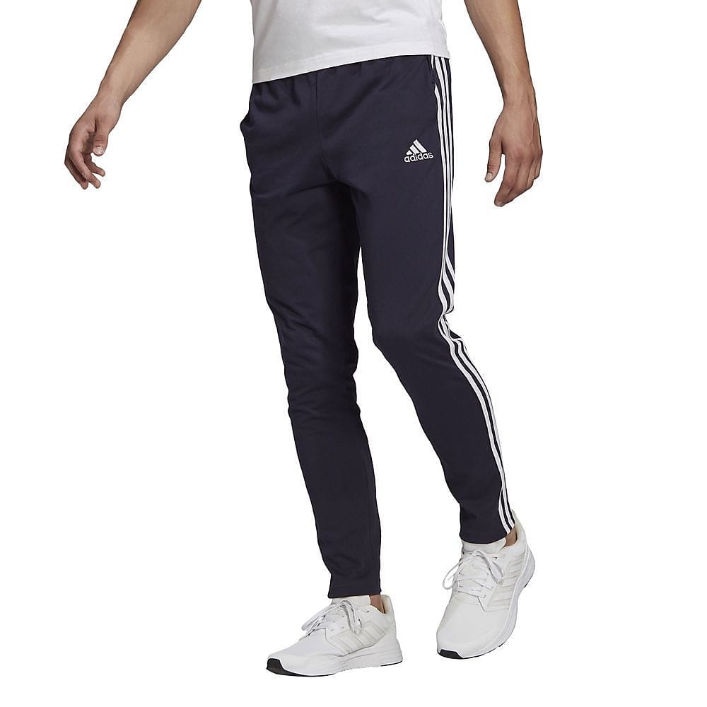 エッセンシャルズ シングルジャージー テーパード オープンヘム 3ストライプスパンツ / M ESSENTIALS SINGLE JERSEY TAPERED OPEN HEM 3ST PANTS