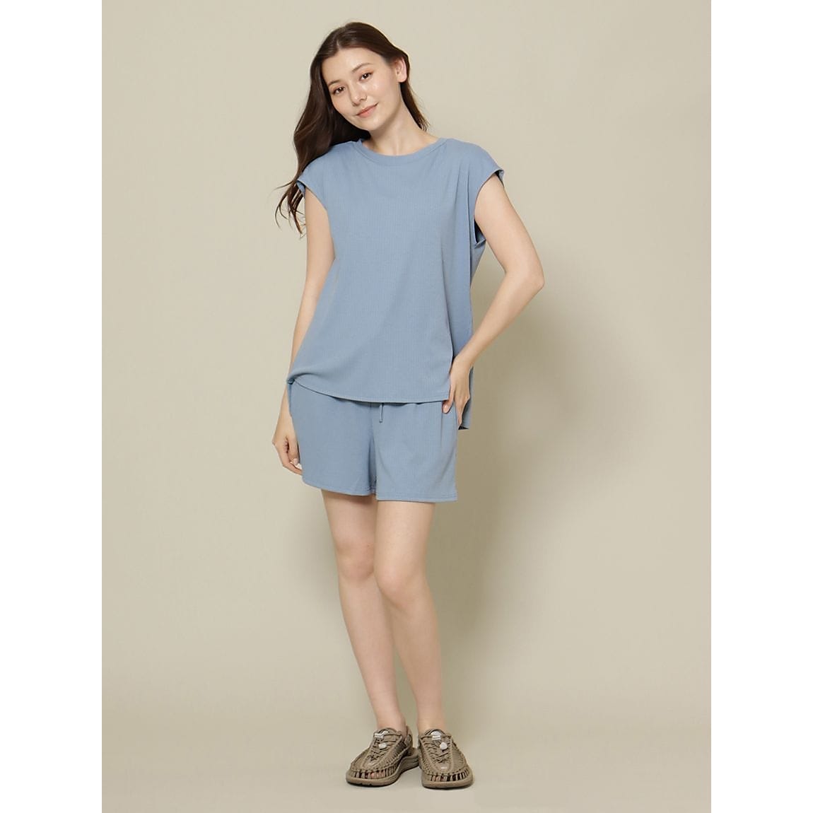ランダムテレコ フレンチスリーブTシャツ LADIES