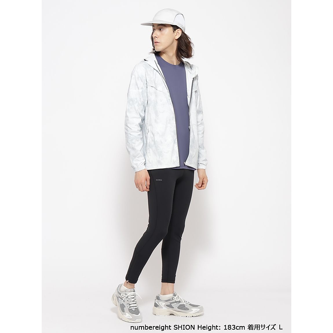 for RUN  軽量撥水ストレッチ ウインドプリントジャケット MENS