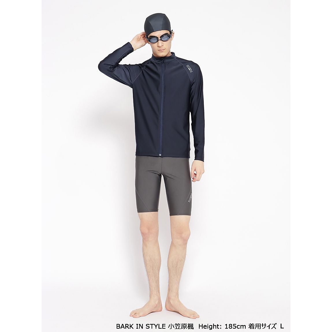 スイムウェア MENS フルジップラッシュガード長袖