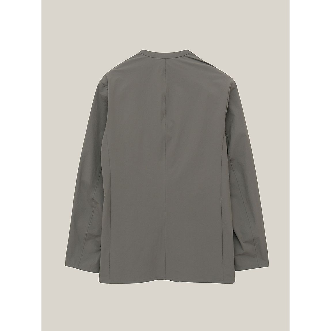 リサイクル裏ドビーナイロン カラーレスジャケット MENS