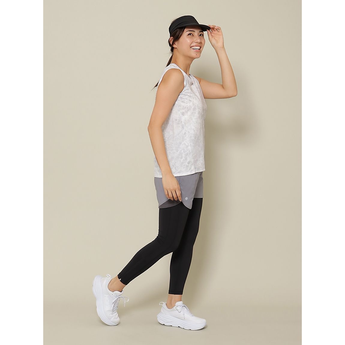 RUNスムースドビー ノースリーブTシャツ LADIES