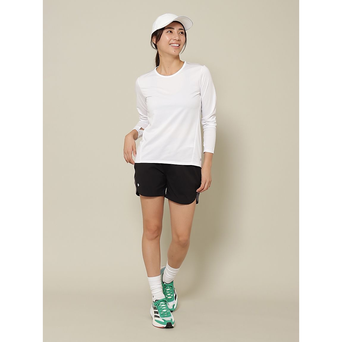 RUNスムースドビー クルーネックロングスリーブTシャツ LADIES