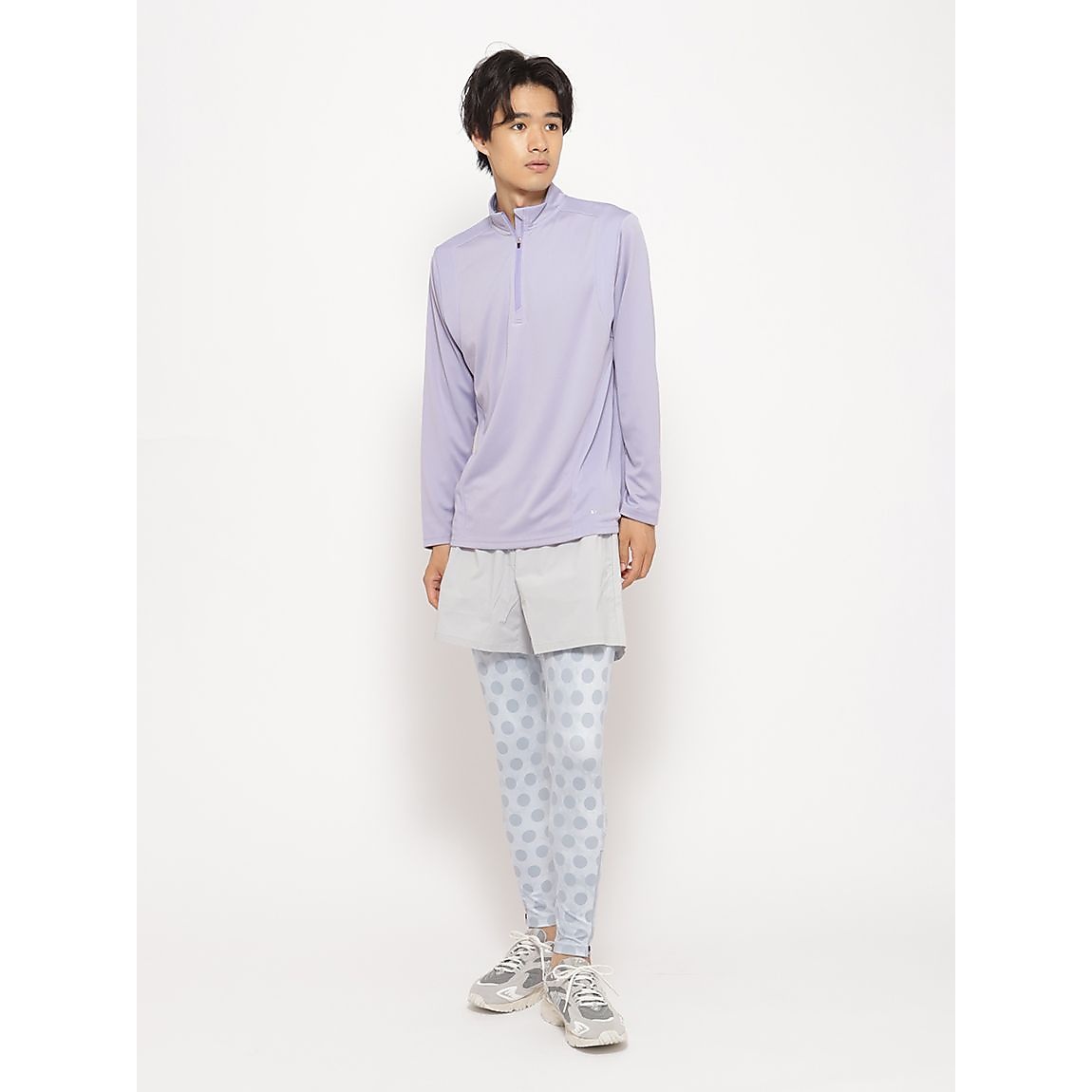 for RUN テックカノコ ハーフジップ長袖Tシャツ MENS