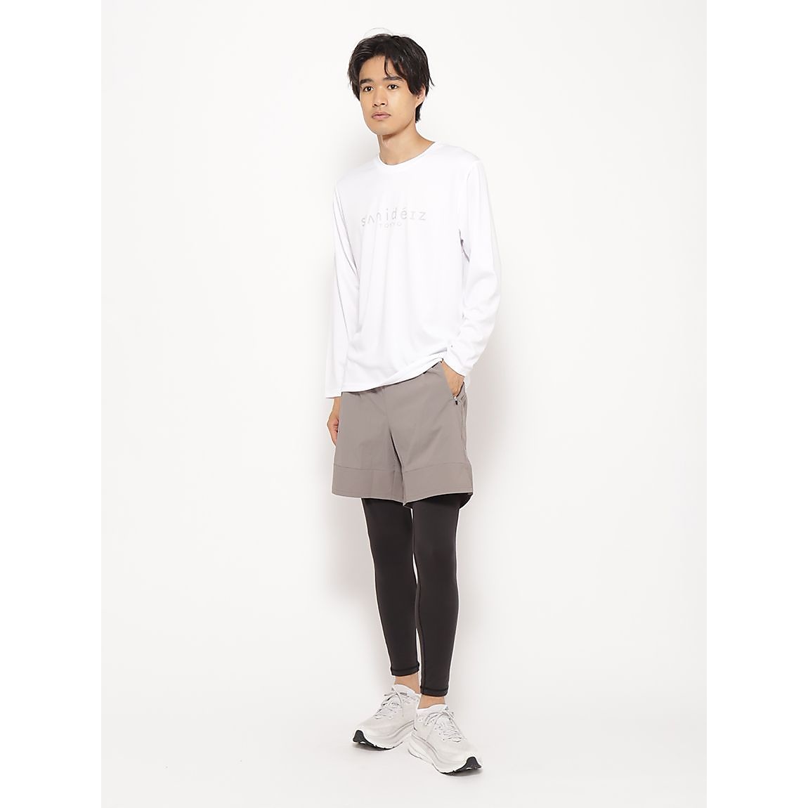 for RUN テックカノコ クルーネックロゴプリント長袖 MENS