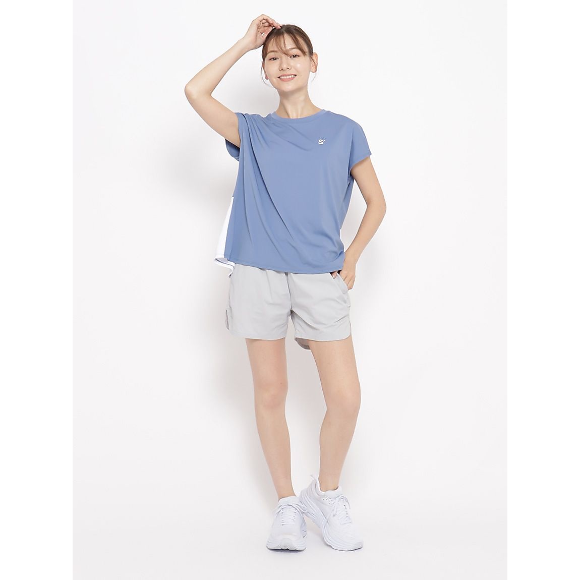 for RUN ドライスムースpr バックペプラムTシャツLADIES