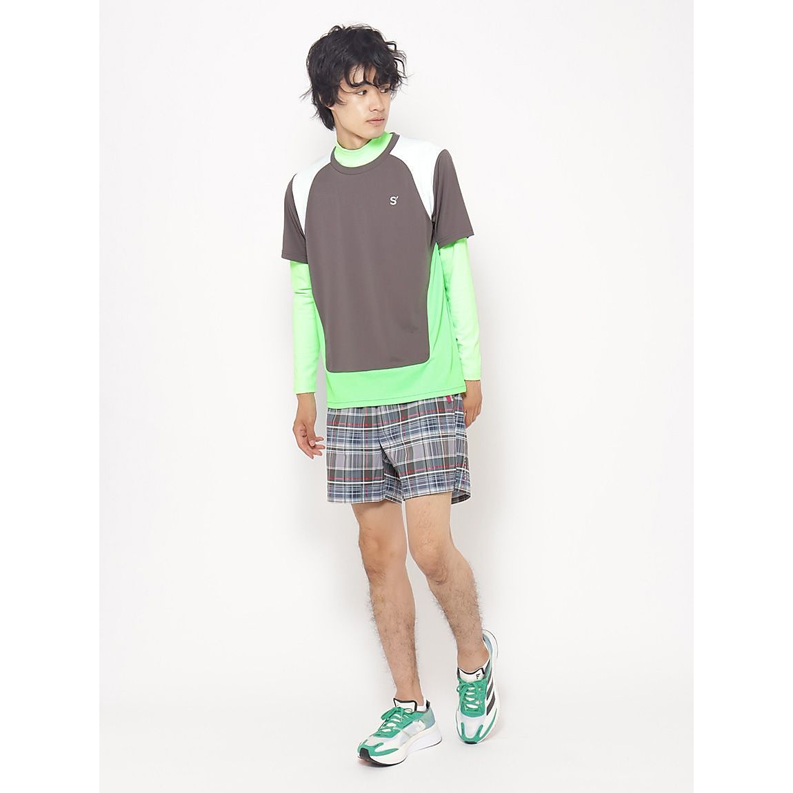 for RUN ドライスムースpr カラーブロックTシャツ MENS