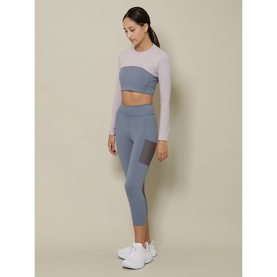 コットンウォーム クロップトモックネックプルオーバー