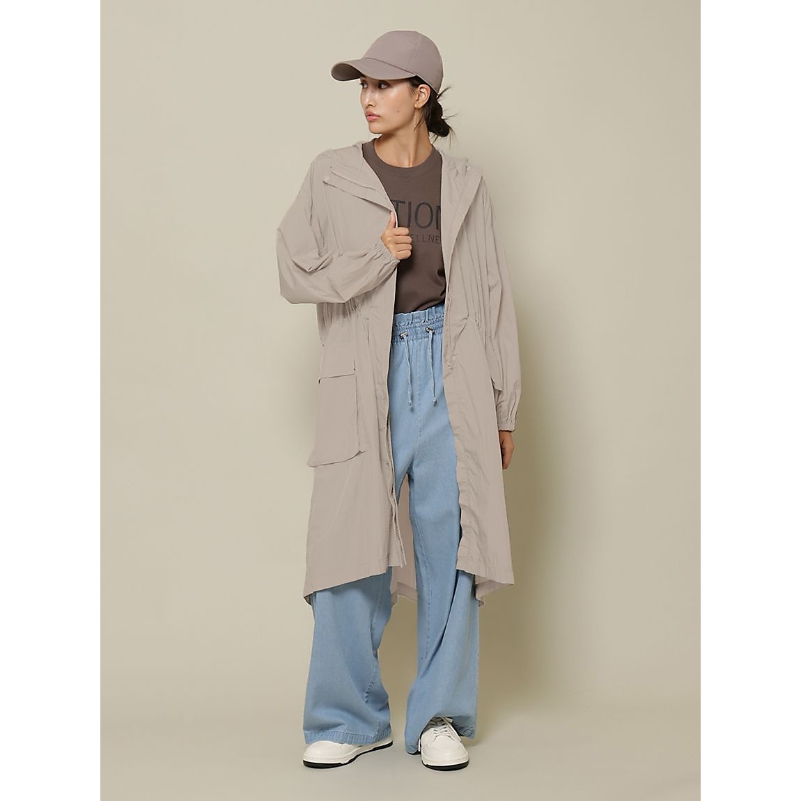 ストーンナイロン ロングコート