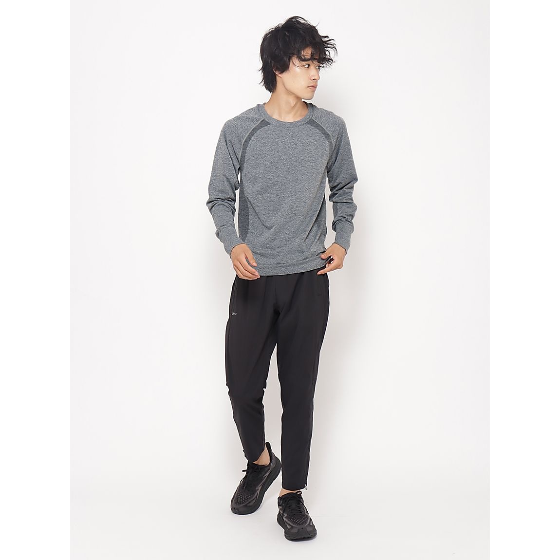 杢成型 クルーネック長袖Tシャツ MENS