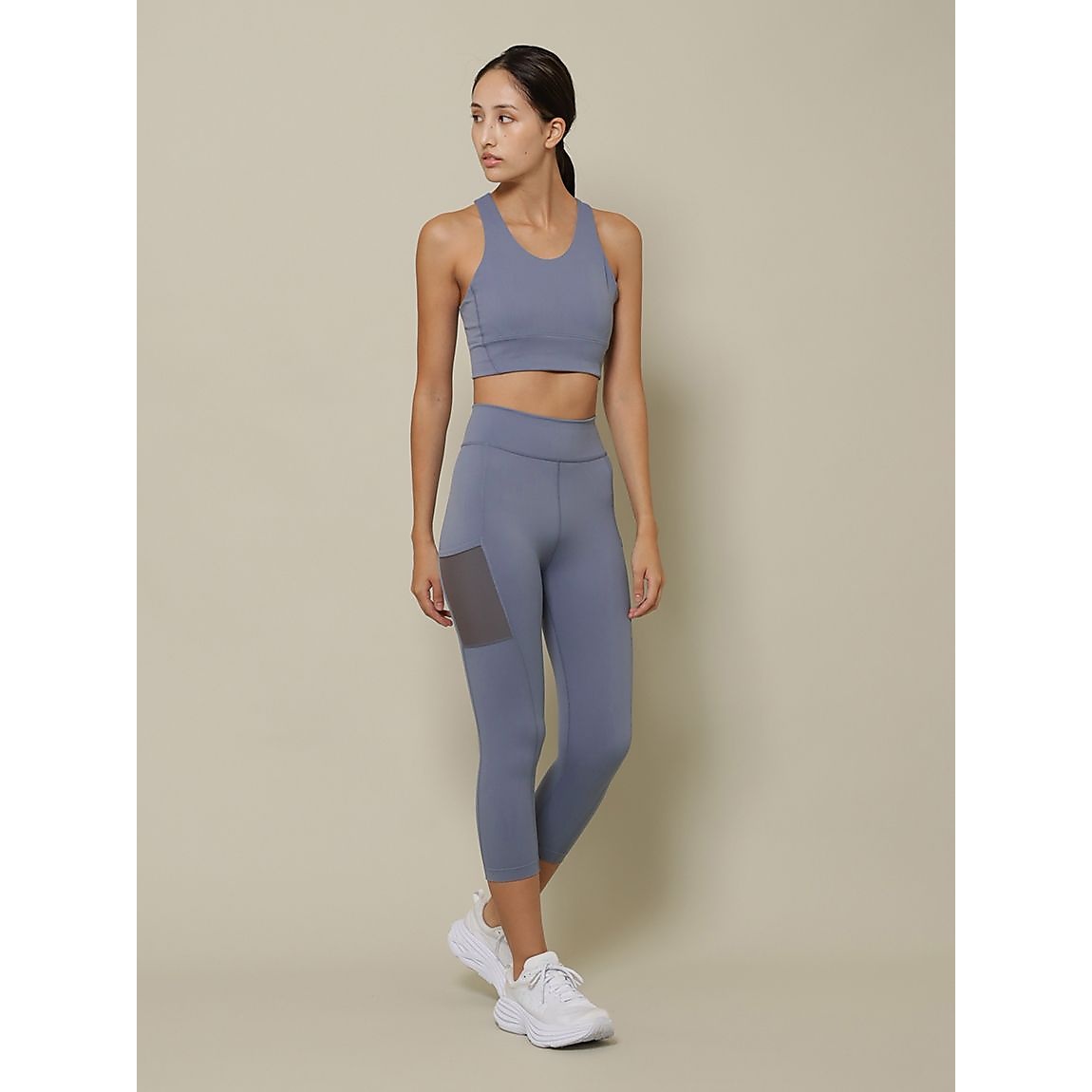 ナイロンスパンライトサポート クロップトタイツ