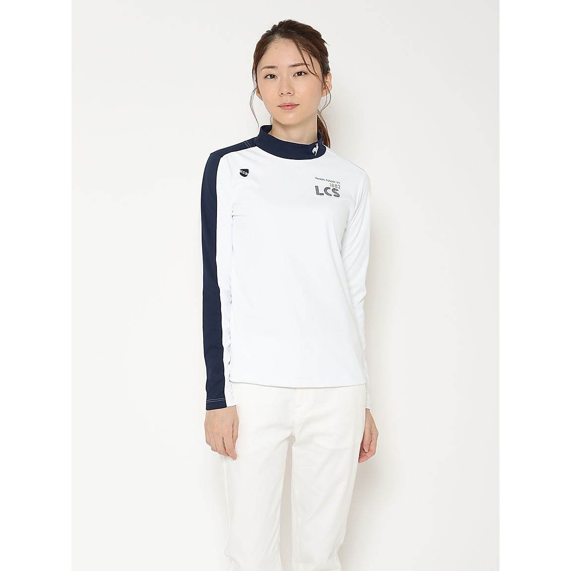 【ストレッチフォーサー】袖ラインハイネック長袖シャツ