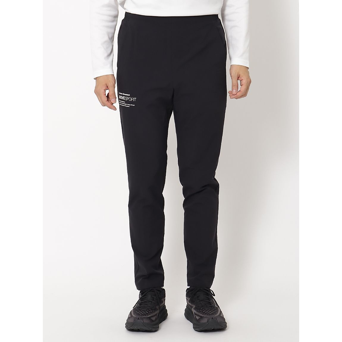 AIRY TRANSFER スパンライク オーセンティックロゴ テーパードパンツ