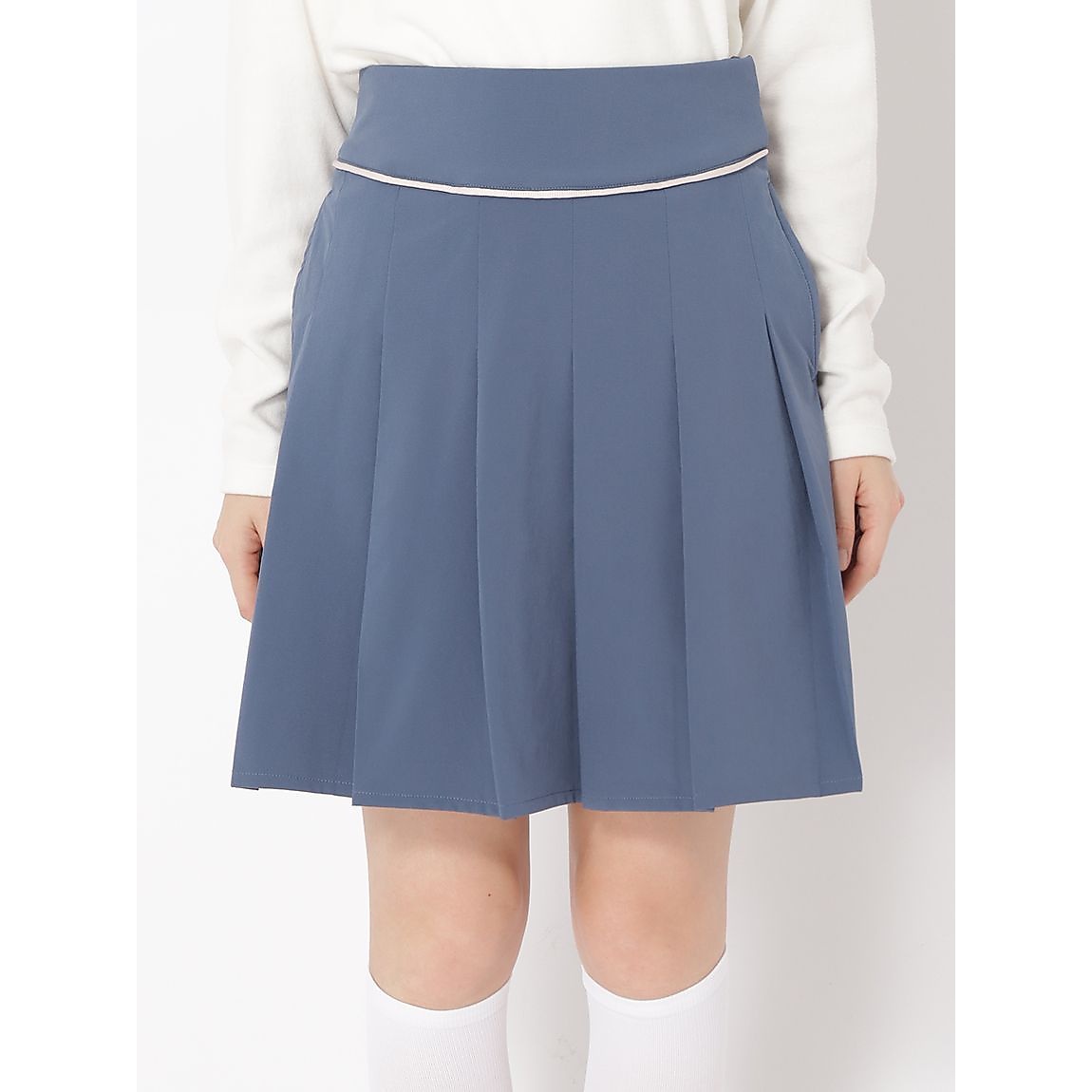 4wayストレッチ プリーツロングスカート