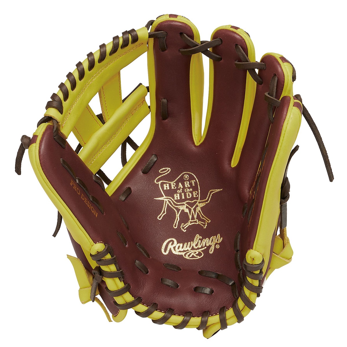 軟式 HOH MLB COLOR SYNC(エイチオーエイチエムエルビーカラーシンク)N54G-チョコ/イエロー