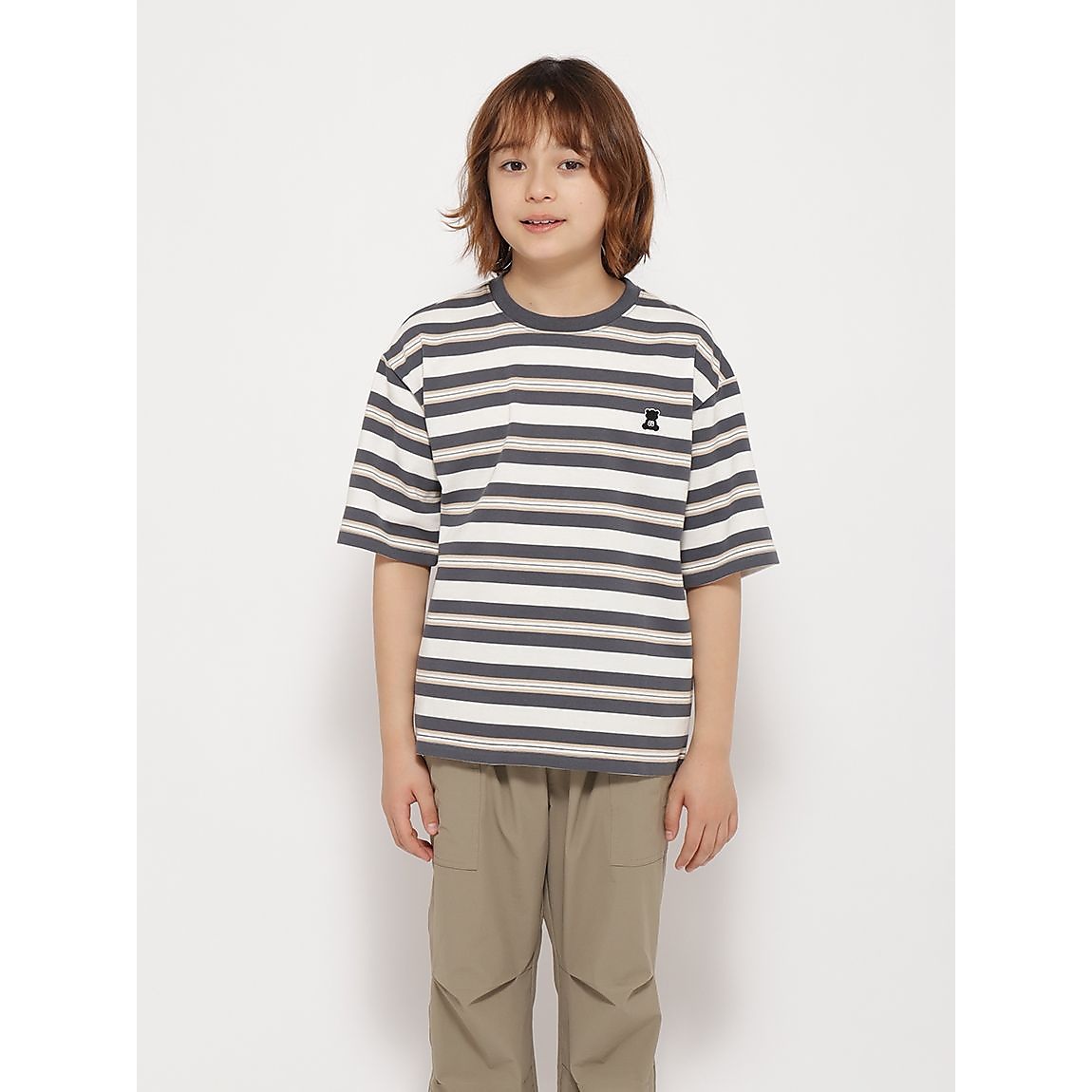 「Berry Bear」シリーズ マルチボーダーTシャツ JUNIOR