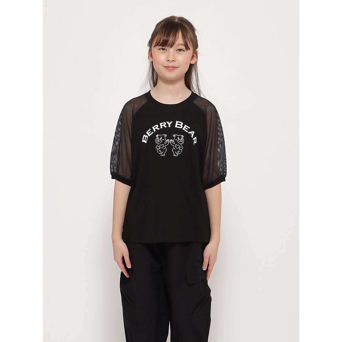 「Berry Bear」シリーズ 袖メッシュTシャツ GIRLS