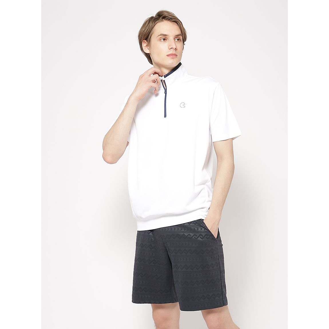 ポリエステルスムース for GOLF ロゴJQハーフジップ MENS