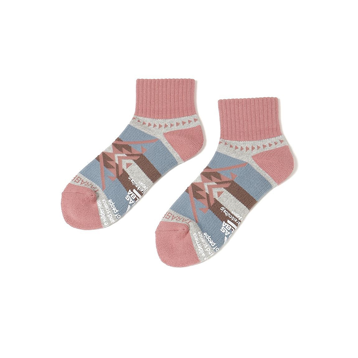 レディース ネイティブ柄ローゲージショートソックス