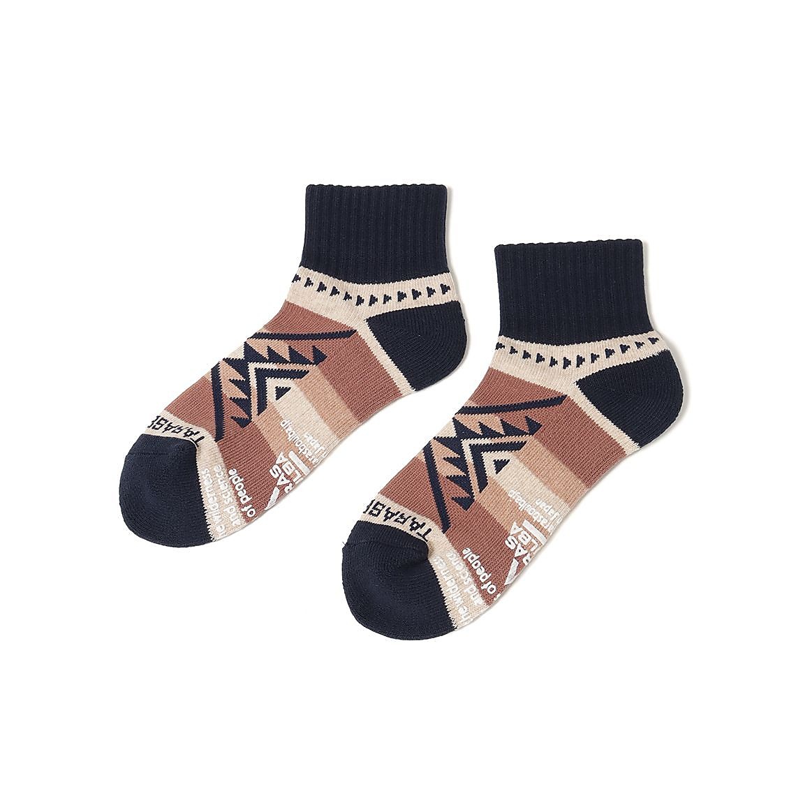 レディース ネイティブ柄ローゲージショートソックス