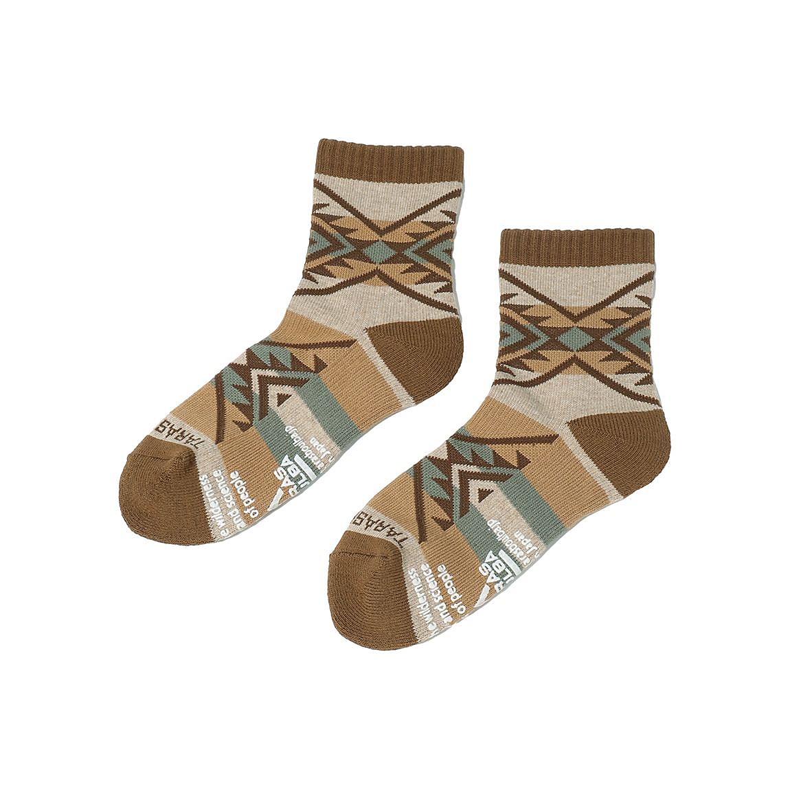 レディース ネイティブ柄ローゲージミドルソックス