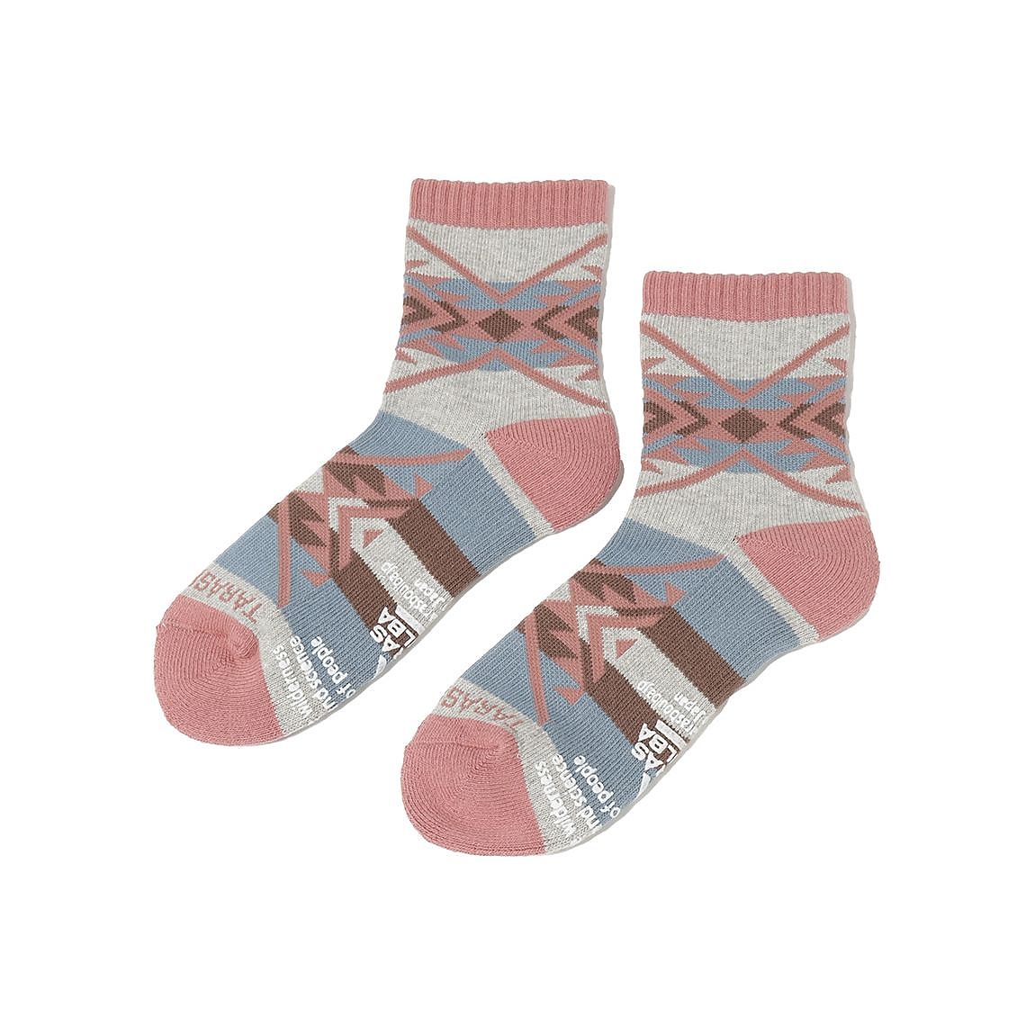 レディース ネイティブ柄ローゲージミドルソックス