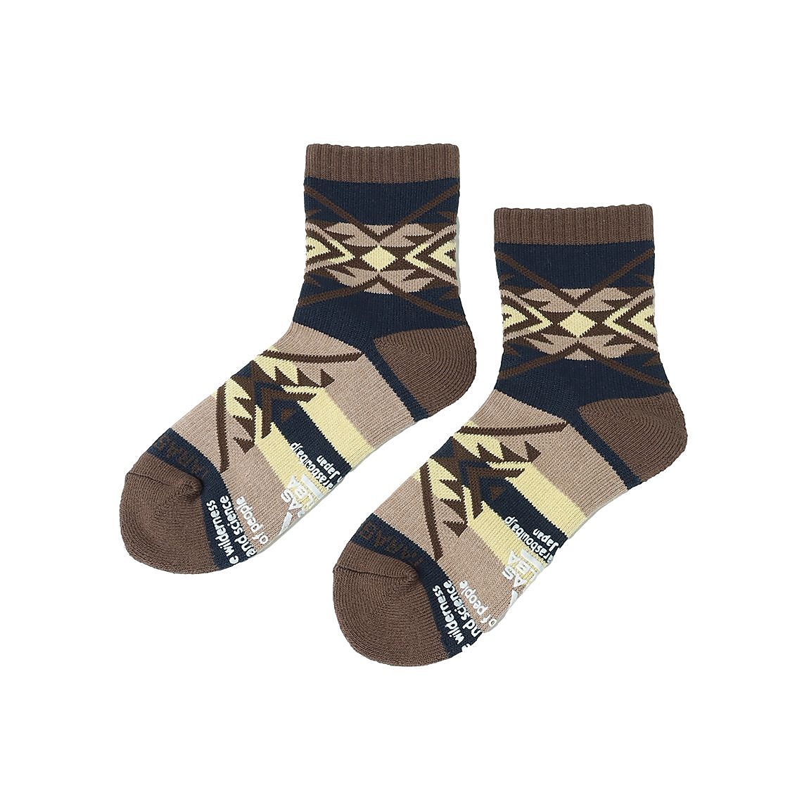 レディース ネイティブ柄ローゲージミドルソックス