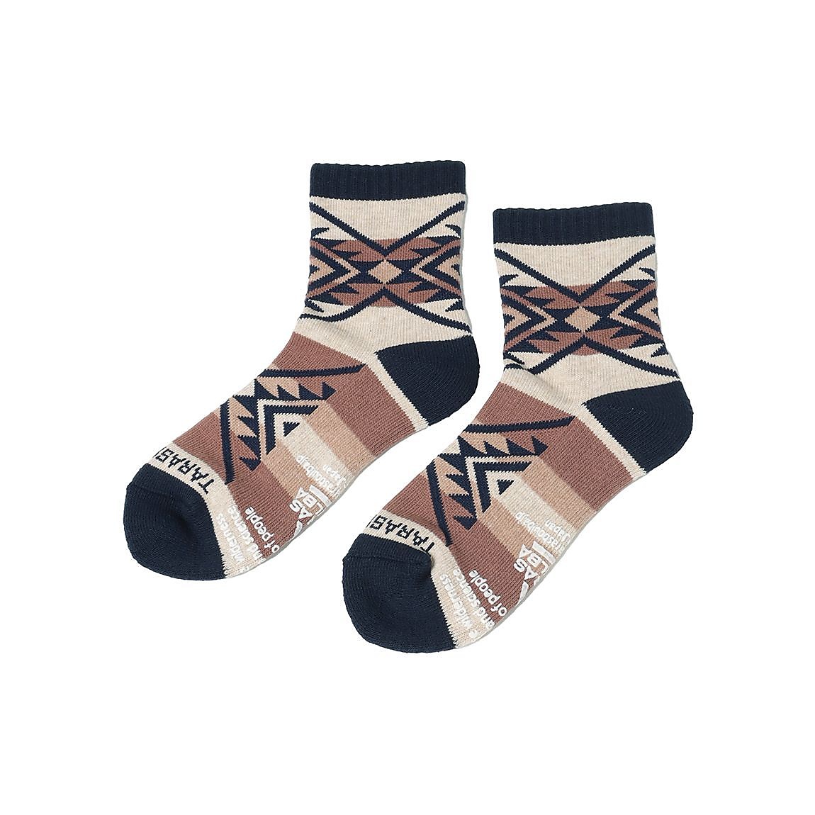 レディース ネイティブ柄ローゲージミドルソックス
