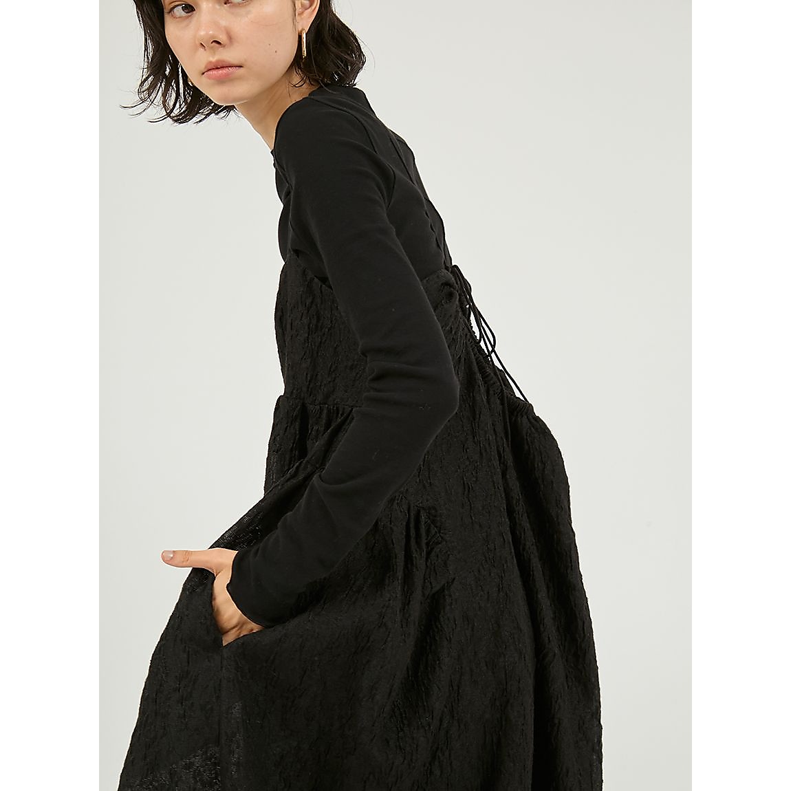 カットセットフラワージャガードワンピース