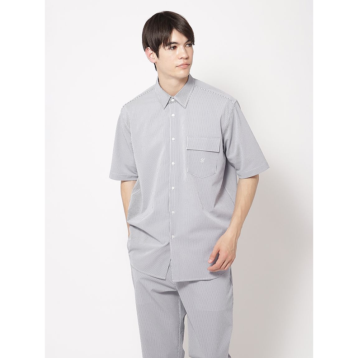 ミニサッカーストライプ 半袖シャツ MENS