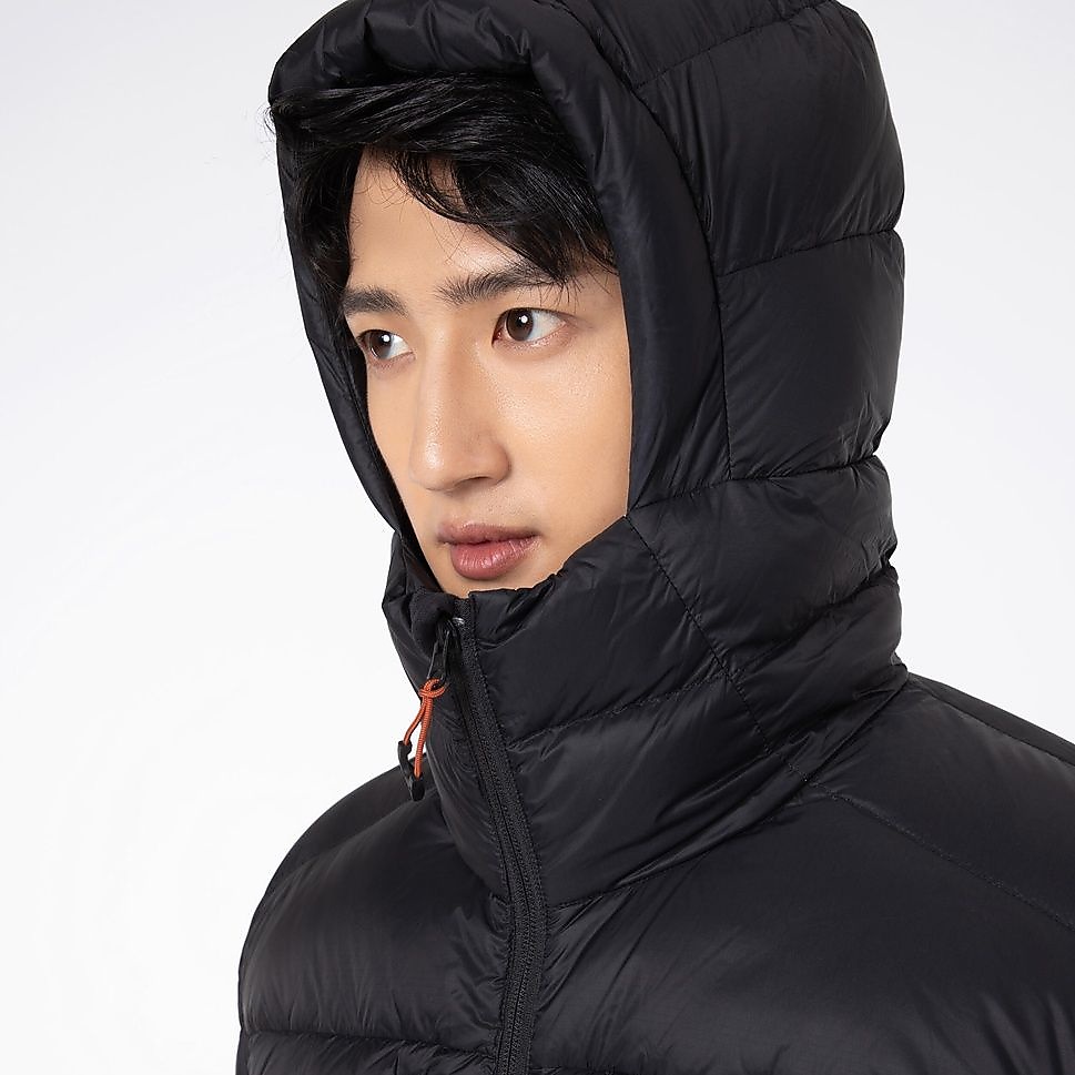 FORCLAZメンズダウンジャケット フード付きTREK500 BLK