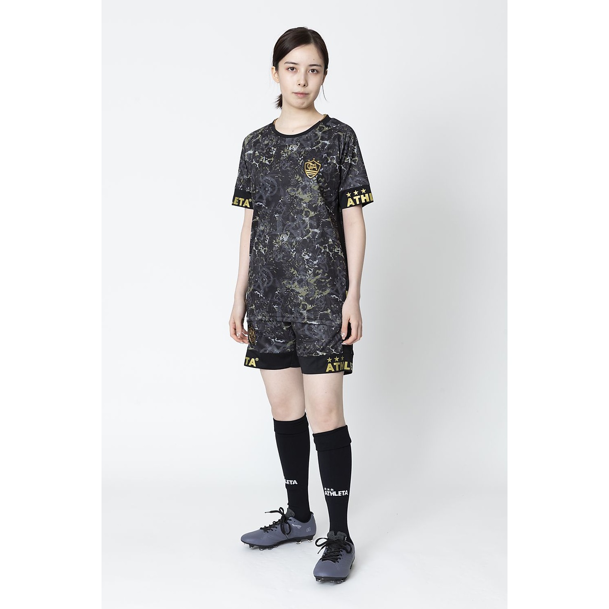 FCA グラフィックプラクティスシャツ　JrBLK　MIX