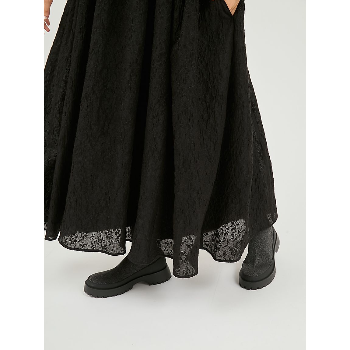 カットセットフラワージャガードワンピース