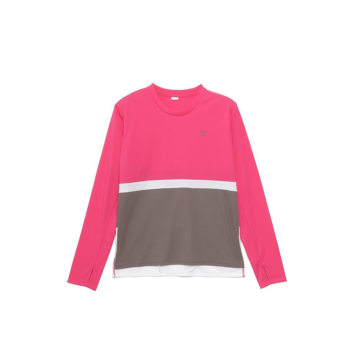 for RUN ドライスムースpr スリーカラーライン長袖Tシャツ LADIES