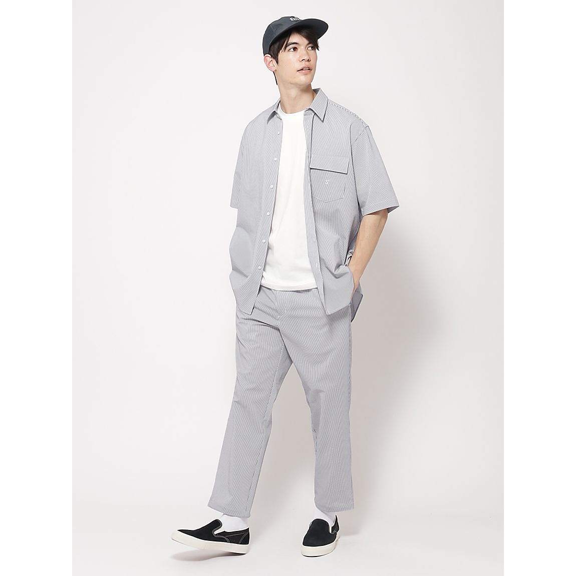 ミニサッカーストライプ 半袖シャツ MENS