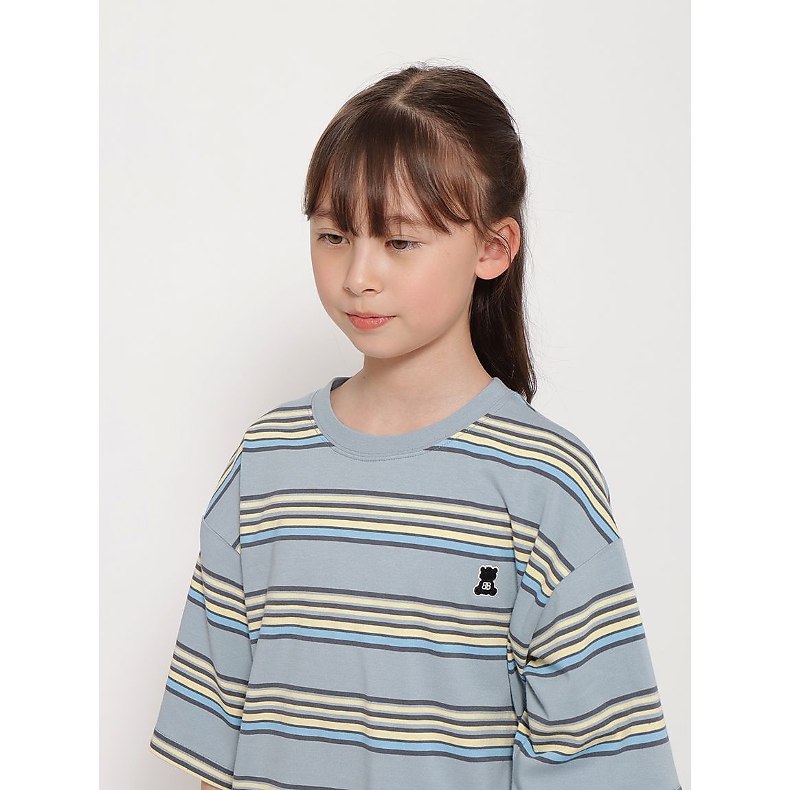 「Berry Bear」シリーズ マルチボーダーTシャツ JUNIOR