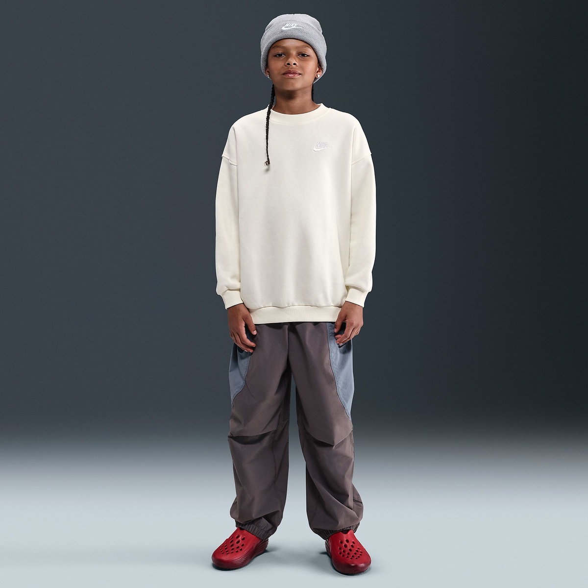 ナイキ YTH ガールズ NSW クラブフリース OVRSZDLBR L/S クルー