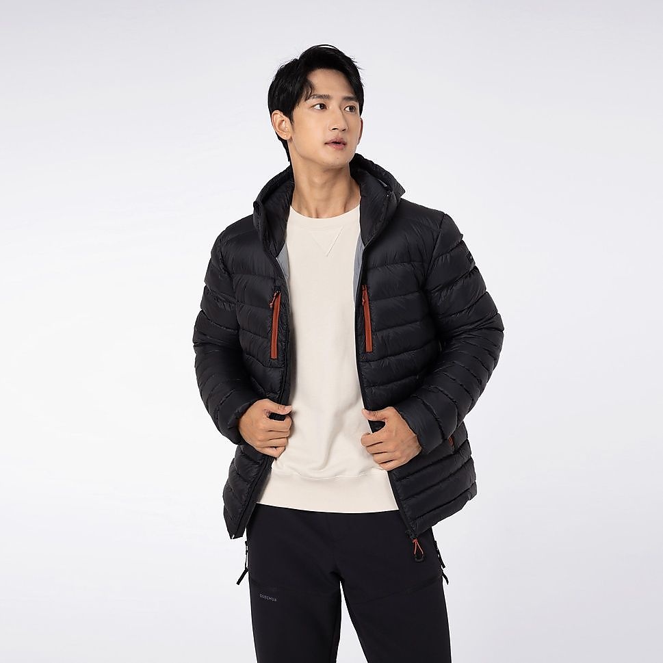 FORCLAZメンズダウンジャケット フード付きTREK500 BLK